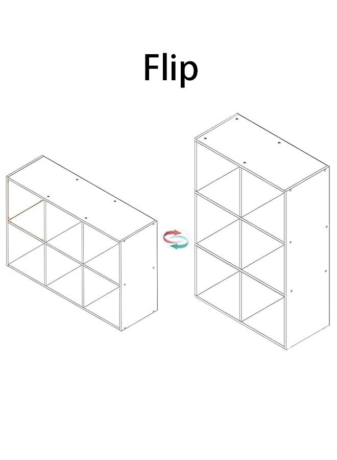 كوزينيست خزانة كتب خشبية 6 مكعبات مع لوح خلفي، رف كتب ومنظم تخزين مكعب، خزانة عرض وتخزين للكتب والألعاب ولوازم المكتب، أثاث سهل التركيب لغرفة المعيشة وغرفة النوم والمكتب - Image 5