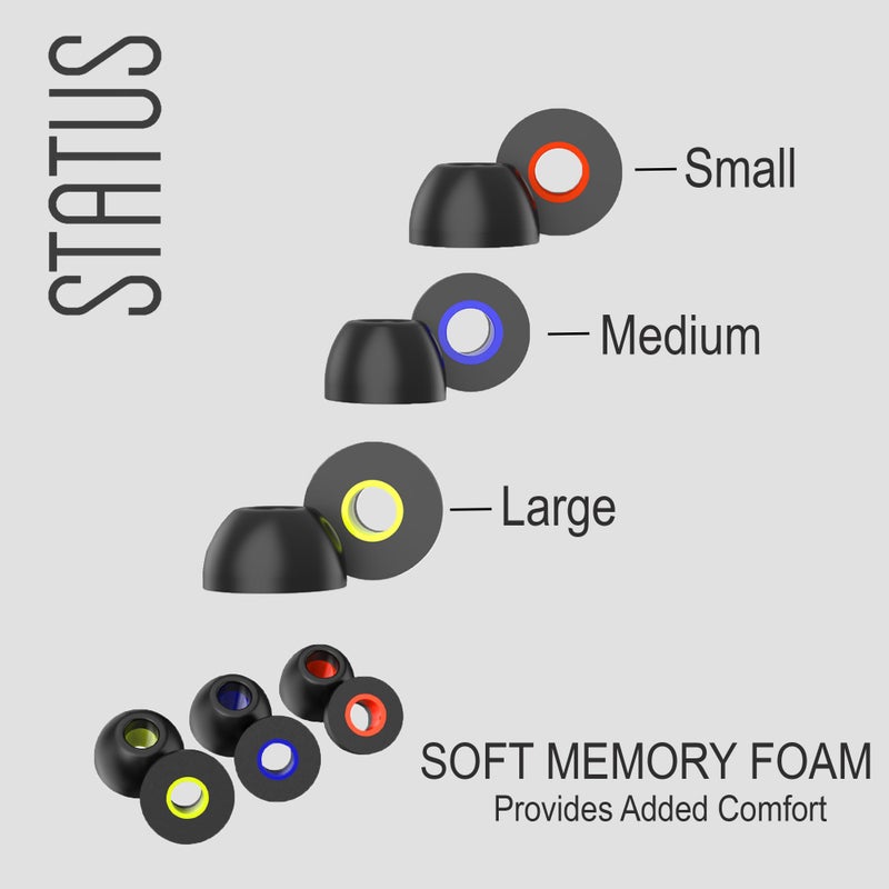 Status Audio Memory Foam Replacement Earbud Tips - for Between Pro and Between 3ANC Earbuds [Onyx (Black)] - Image 3