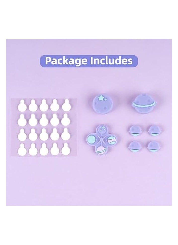 PROMASS - Cute Cross D-Pad Button Caps Silicone Thumb Grips Set, ABXY Key Buttons Sticker Joystick Cover Caps Compatible with Switch/OLED - Happy Planet - Image 1
