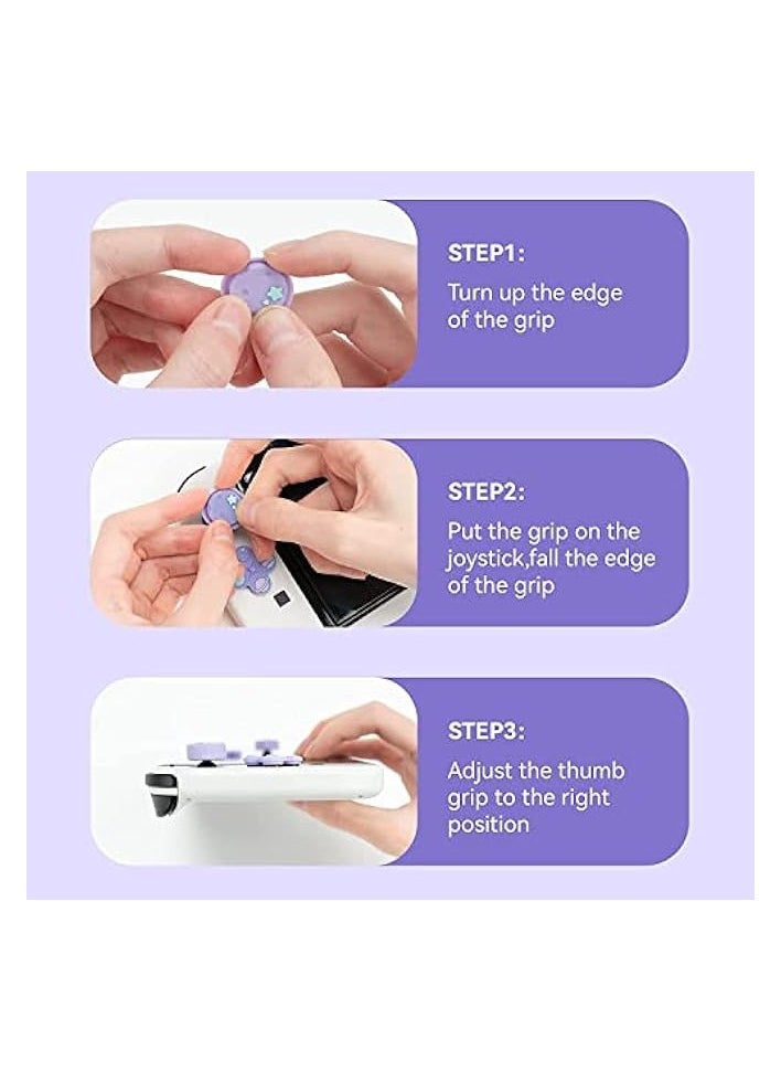 PROMASS - Cute Cross D-Pad Button Caps Silicone Thumb Grips Set, ABXY Key Buttons Sticker Joystick Cover Caps Compatible with Switch/OLED - Happy Planet - Image 1