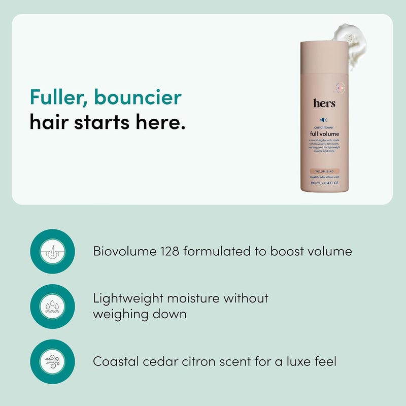 HIMS & HERS hers Full Volume Conditioner Coastal Cedar Citron Scent 2 Pack 64 Fl Oz - Image 2