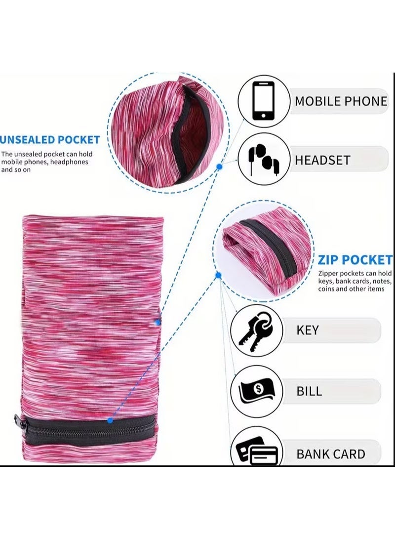 حقيبة ذراع رياضية للركض واللياقة في الهواء الطلق بحزام معصم بسحاب من قماش حريري جاف سريعًا - Image 4