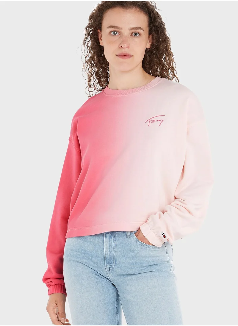 TOMMY JEANS Crew Neck Color Block Logo T-Shirt