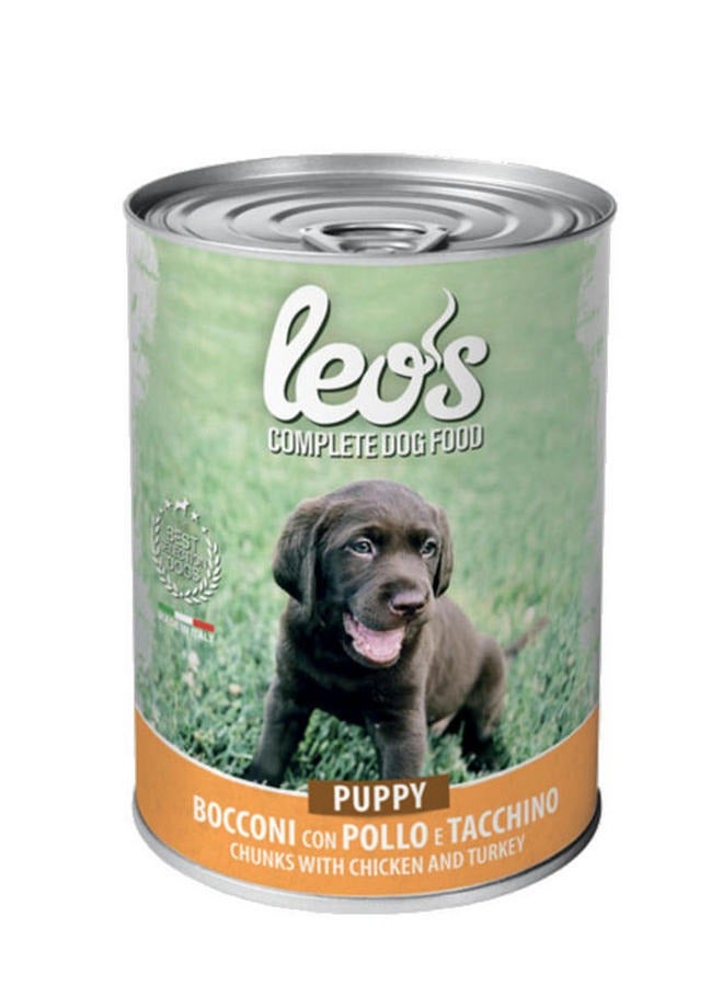 ليو قطع الجراء الكاملة مع الدجاج والديك الرومي 415 غ