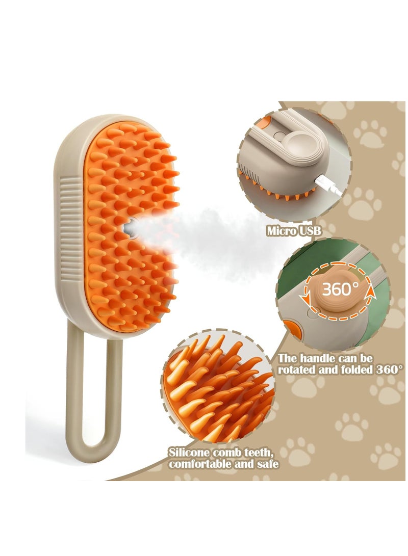 general Cat Steam Brush  3 In 1 Cat Hair Brush with Steamer Multifunctional Spray Cat Grooming Brush Self Cleaning Steam Cat Comb for Removing Tangled and Fluffy Hair Steamy Pet Cat Brush for Massage - Image 4