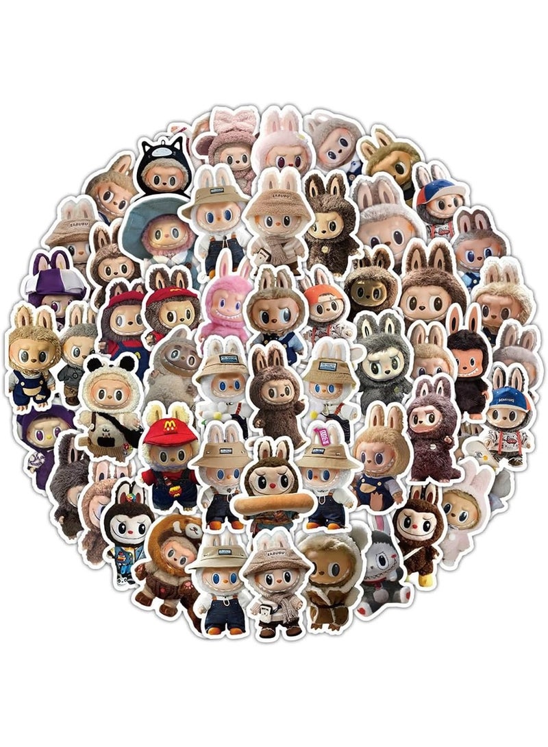 Meetion 50 قطعة ملصقات كرتونية للابوبو، ملصق فينيل مقاوم للماء لزجاجات المياه للمراهقين، ملصق لفتاة بالغة، لابتوب، لوح تزلج، هاتف، قيثارة، حقيبة سفر، دراجة - Image 1