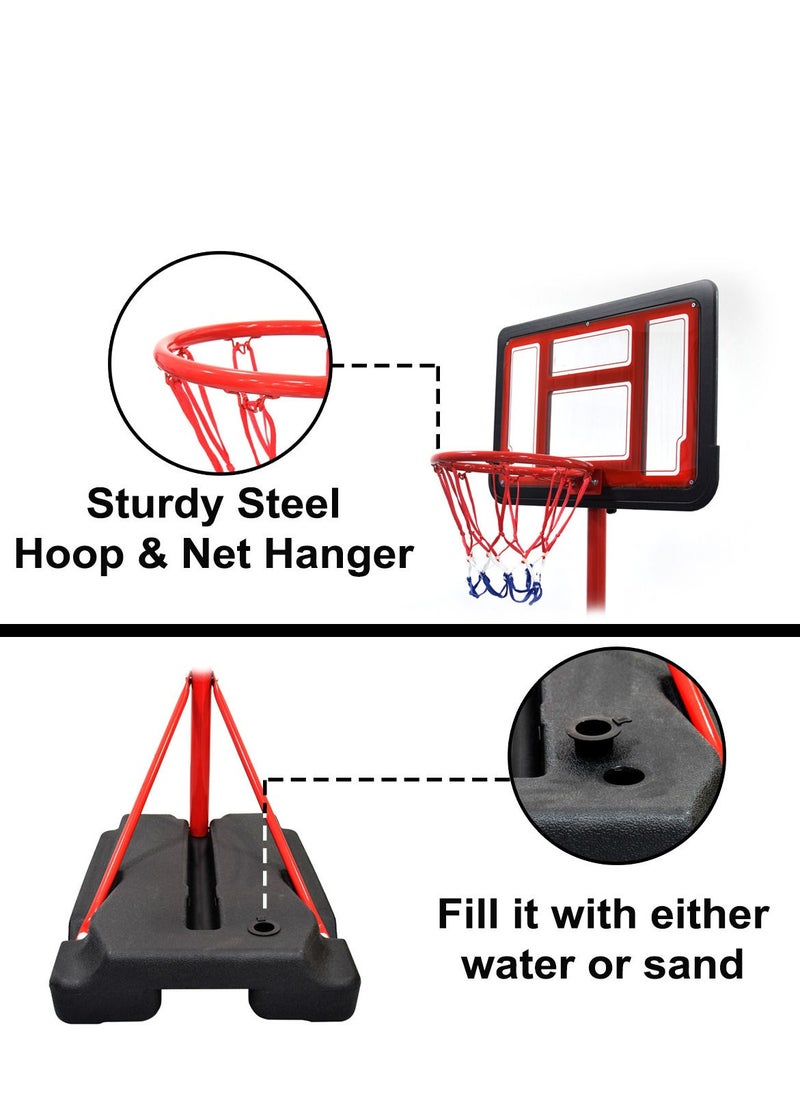 SkyLand - Basketball Hoop & Stand Set With Sturdy Base | Adjustable Stand Height 145cm-250cm - Image 1