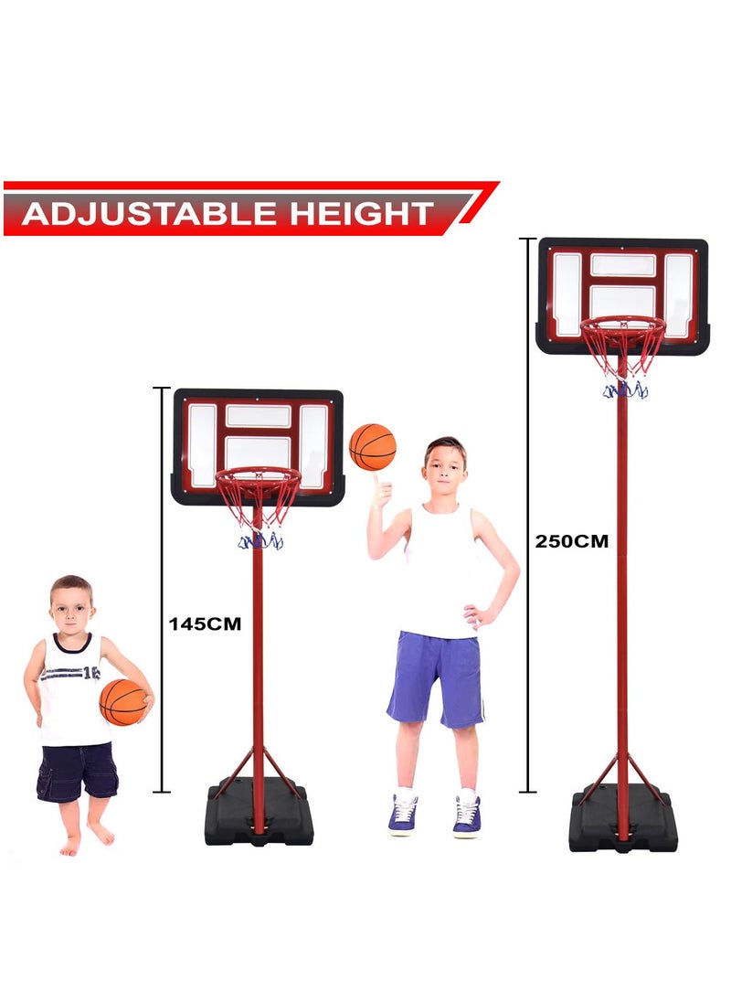 SkyLand - Basketball Hoop & Stand Set With Sturdy Base | Adjustable Stand Height 145cm-250cm - Image 1