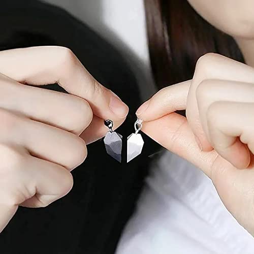 Meimimix Two Souls One Heart Keychain for Couple Wishing Stone Creative Matching Keyring Relationship Jewellery (Silver) - Image 3