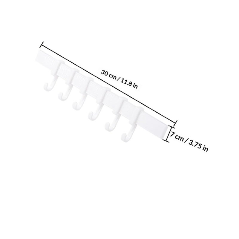 3Pcs Self Adhesive Bathroom Towel Rack with 6 Plastic Hooks No Drilling Sticky Wall Mount - Image 3