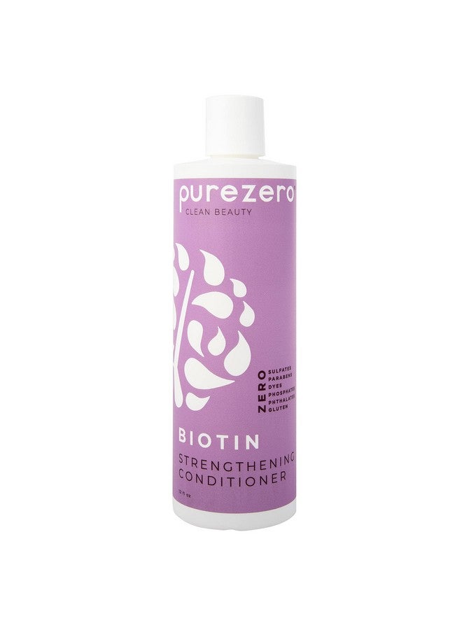 Purezero Biotin Conditioner 12 Fl Ounces Anti Thinning Formula Volumizing Thicker Fuller Hair Zero Sulfates Parabens Dyes Gluten 100% Vegan & Cruelty Free Great For Color Treated Hair - Image 1