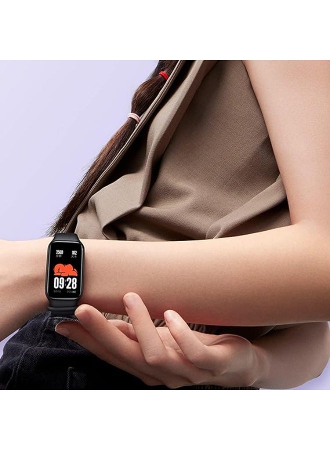 سوار ساعة ذكية خاص بجهاز شاومي ريدمي باند 2، سوار سيليكون رياضي، سوار معصم بديل، اكسسوارات خاصة بجهاز شاومي ريدمي سمارت باند 2 _ اسود - Image 4