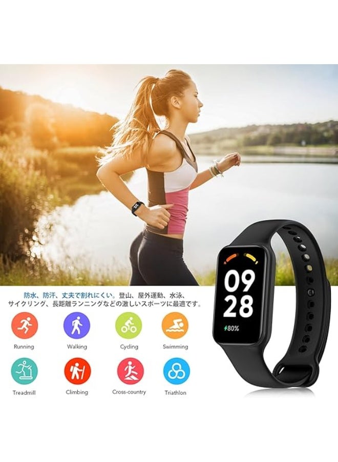 سوار ساعة ذكية خاص بجهاز شاومي ريدمي باند 2، سوار سيليكون رياضي، سوار معصم بديل، اكسسوارات خاصة بجهاز شاومي ريدمي سمارت باند 2 _ اسود - Image 2