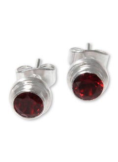 Artisan Handmade Garnet Stud Earrings Genuine .925 Sterling Silver From Bali Red Indonesia Birthstone 'Red Simplicity' - pzsku/Z97AD3E65D6FD3D4AE48DZ/45/_/1714988515/4d257269-7bc0-43a4-936b-05d9be2b3f4b