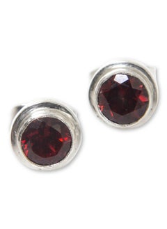 Artisan Handmade Garnet Stud Earrings Genuine .925 Sterling Silver From Bali Red Indonesia Birthstone 'Red Simplicity' - pzsku/Z97AD3E65D6FD3D4AE48DZ/45/_/1714988524/2ac50372-426b-4fbf-81e1-c17428ccaff0