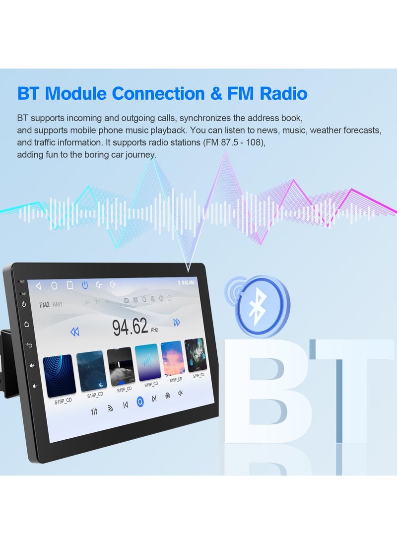 هاو ديور - مشغل ستيريو سيارة بشاشة لمس قابلة للدوران 10.1 بوصة - راديو Single Din Android 13 مع CarPlay/Android Auto، صوت Hi-Fi، نظام تنقل GPS، كاميرا مراقبة خلفية AHD واتصال لاسلكي - Image 1