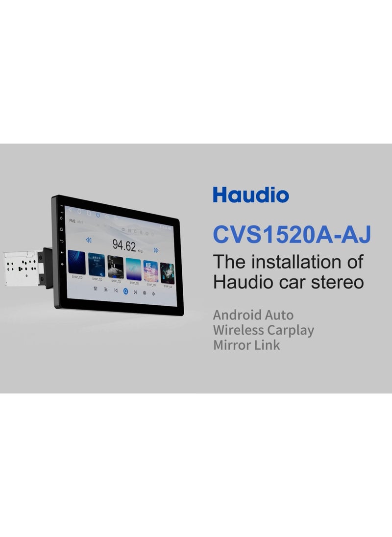 هاو ديور - مشغل ستيريو سيارة بشاشة لمس قابلة للدوران 10.1 بوصة - راديو Single Din Android 13 مع CarPlay/Android Auto، صوت Hi-Fi، نظام تنقل GPS، كاميرا مراقبة خلفية AHD واتصال لاسلكي - Image 1