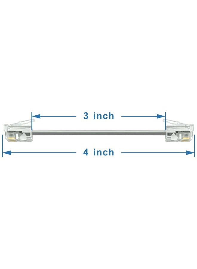 NECABLES 2Pack 3 Inch Short Telephone Cord Phone Cable Wall Phone Cord for Landline RJ11 6P4C Male to Male - Image 2