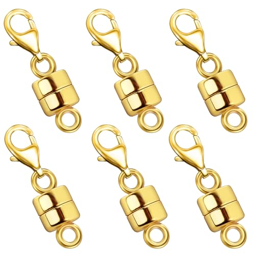 Qulltk Magnetic Necklace Clasp with Lobster Clasp 18K Gold and Silver Magnetic Jewelry Clasps for Necklaces Extender Bracelet Clasps and Closures - Image 1