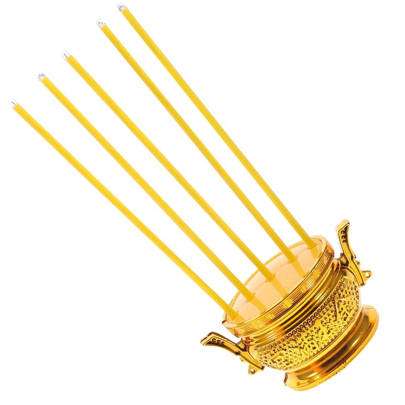 Electronic Smokeless Incense Burner Yellow LED With 5 Incense Sticks for Home Altar - Image 2