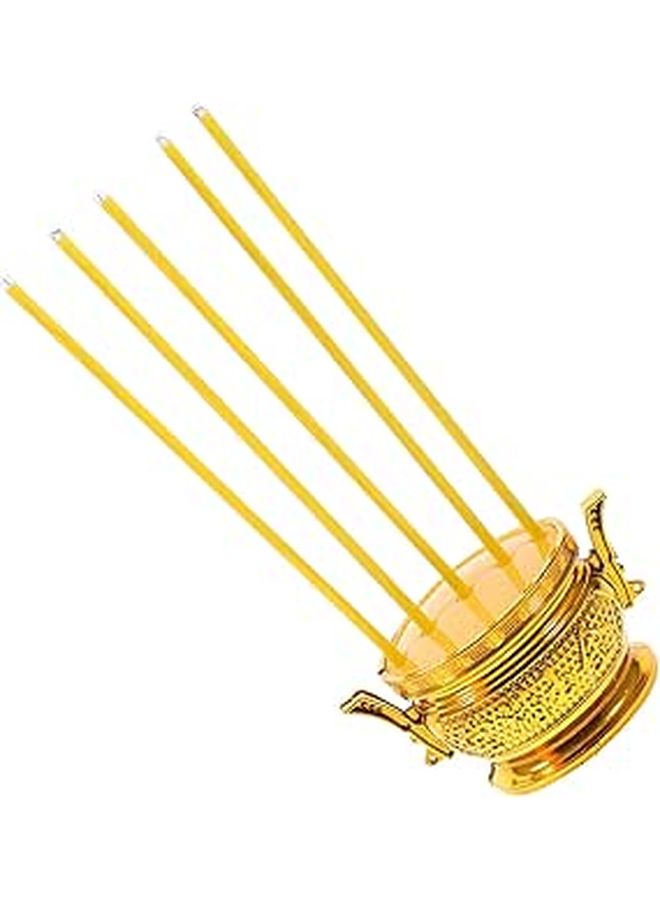 Electronic Smokeless Incense Burner Yellow LED With 5 Incense Sticks for Home Altar - Image 1