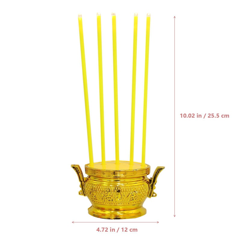 Electronic Smokeless Incense Burner Yellow LED With 5 Incense Sticks for Home Altar - Image 3