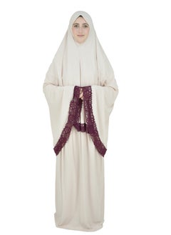 DAMAS COLLECTION Two Piece Islamic prayer dress women with Lace - Prayer Clothes for Women - Prayer Abaya For women - Jilbab 2 piece, Umrah essentials for women - Prayer set  - Image 4