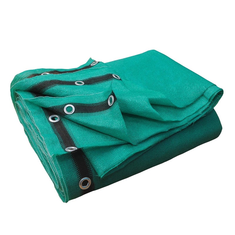 NMK NETS شبكة ظل بلاستيكية خضراء محمية من الأشعة فوق البنفسجية بنسبة 90% للتراس، الحديقة، الدفيئة، الشرفة - متعددة الاستخدامات مع حلقات معدنية مثبتة (6.5 × 8 أقدام) - Image 1