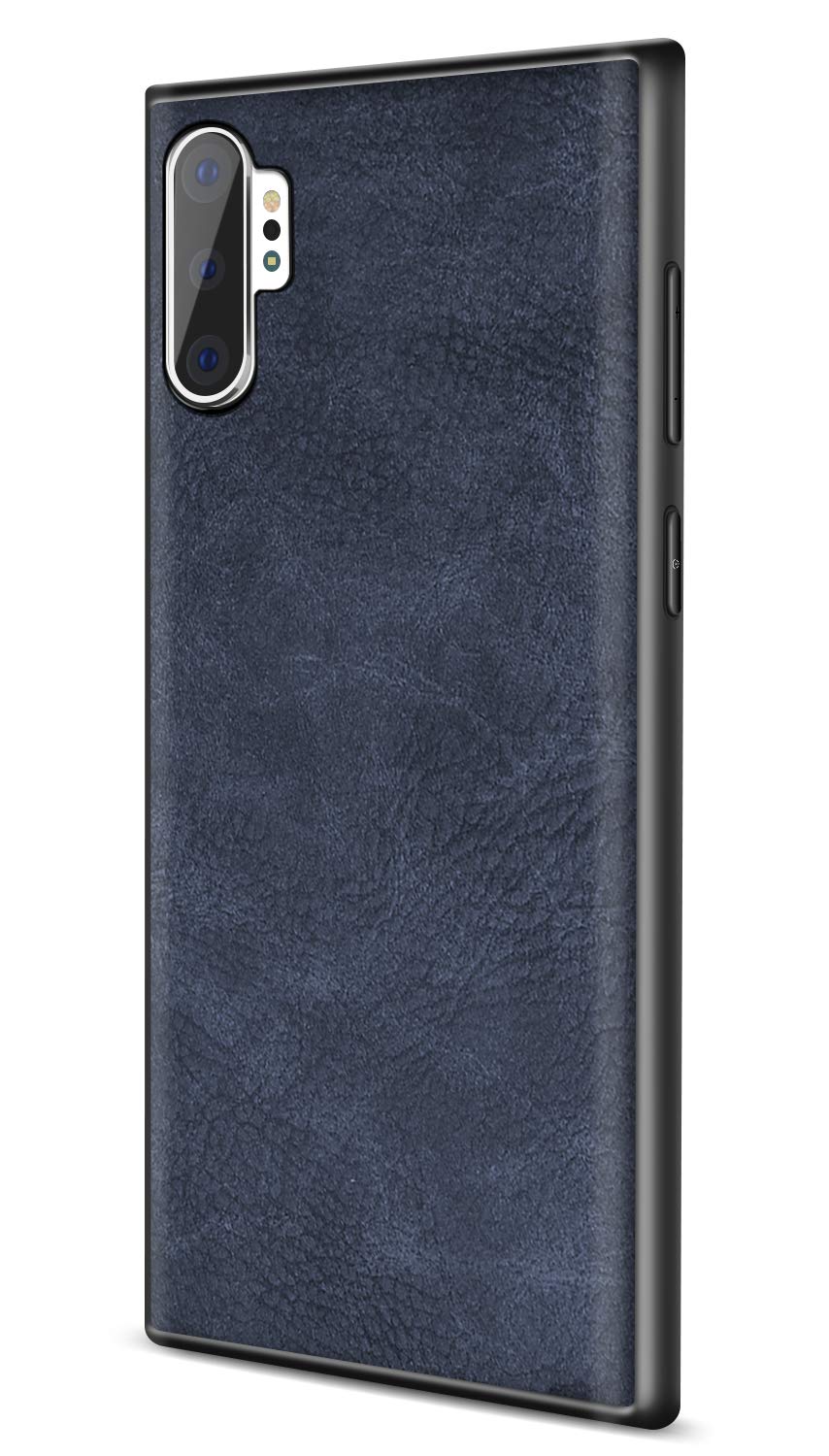 SALAWAT Galaxy Note 10 Plus Case, Slim PU Leather Vintage Shockproof Phone Case Cover Lightweight Soft TPU Bumper Hard PC Hybrid Protective Case for Samsung Galaxy Note 10+ 5G 6.8inch 2019 (Blue)