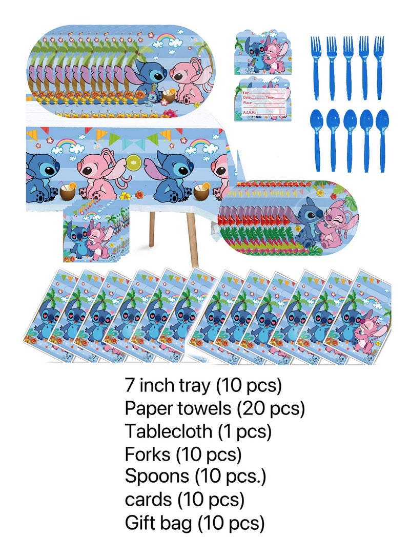 STITCH Boys and Girls Birthday Party Decoration Disposable Supplies Theme Set - Image 1