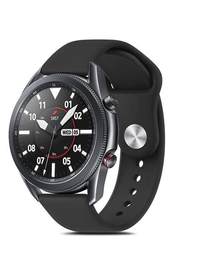 O Ozone Silicone Bands For Samsung Galaxy Watch Ultra LTE 47mm / Galaxy Watch 3 45mm 22mm Quick Release Soft Silicone Replacement Watch Strap- Black - Image 1
