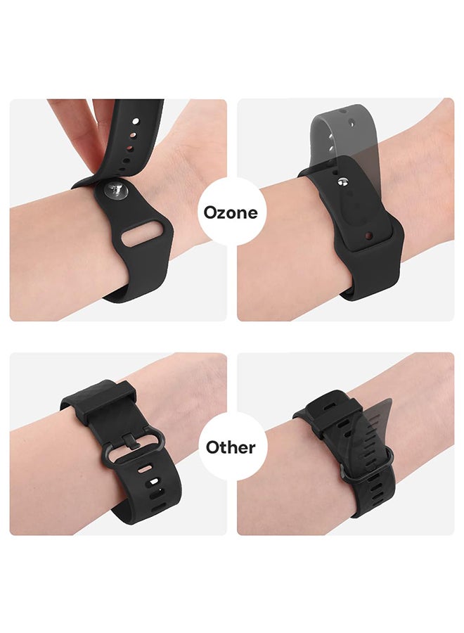 O Ozone Silicone Bands For Samsung Galaxy Watch Ultra LTE 47mm / Galaxy Watch 3 45mm 22mm Quick Release Soft Silicone Replacement Watch Strap- Black - Image 4