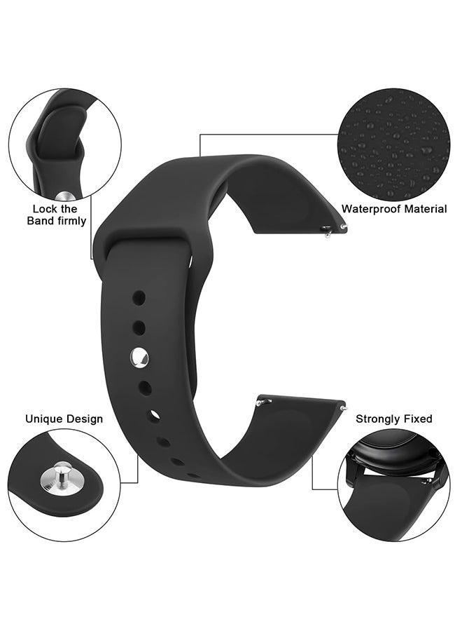 O Ozone Silicone Bands For Samsung Galaxy Watch Ultra LTE 47mm / Galaxy Watch 3 45mm 22mm Quick Release Soft Silicone Replacement Watch Strap- Black - Image 3