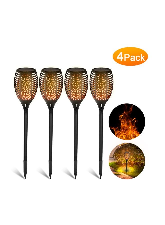 إسكدنيا مجموعة لمبات إضاءة LED تعمل بالطاقة الشمسية مناسبة للأماكن الخارجية من 4 قطع أسود 58x9.5سم - Image 3