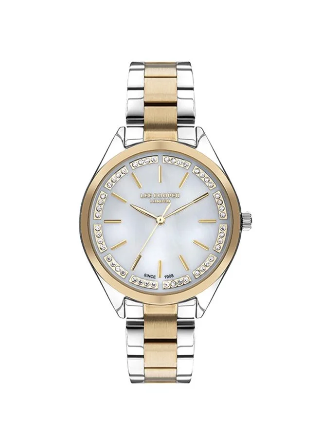 لي كوبر Lee Cooper LC07497.220 Women's Analog Display Watch & Metal Strap Silver/Gold