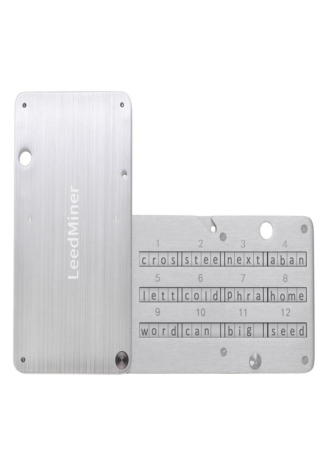 SAMYERLEN Seed Phrase Storage,Crypto Seed Backup 4 Plates Letter 24 Words Bitcoin Crypto Seed Metal Plate, Compatible with BIP39 Hardware Wallets, Ledger, KeepKey, Trezor - Image 1