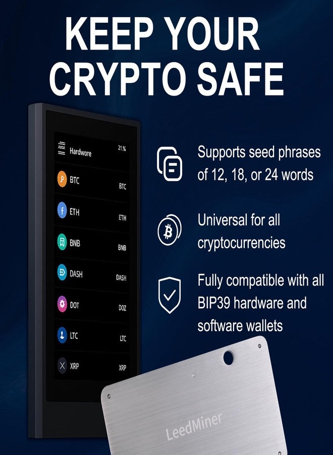 SAMYERLEN Seed Phrase Storage,Crypto Seed Backup 4 Plates Letter 24 Words Bitcoin Crypto Seed Metal Plate, Compatible with BIP39 Hardware Wallets, Ledger, KeepKey, Trezor - Image 4