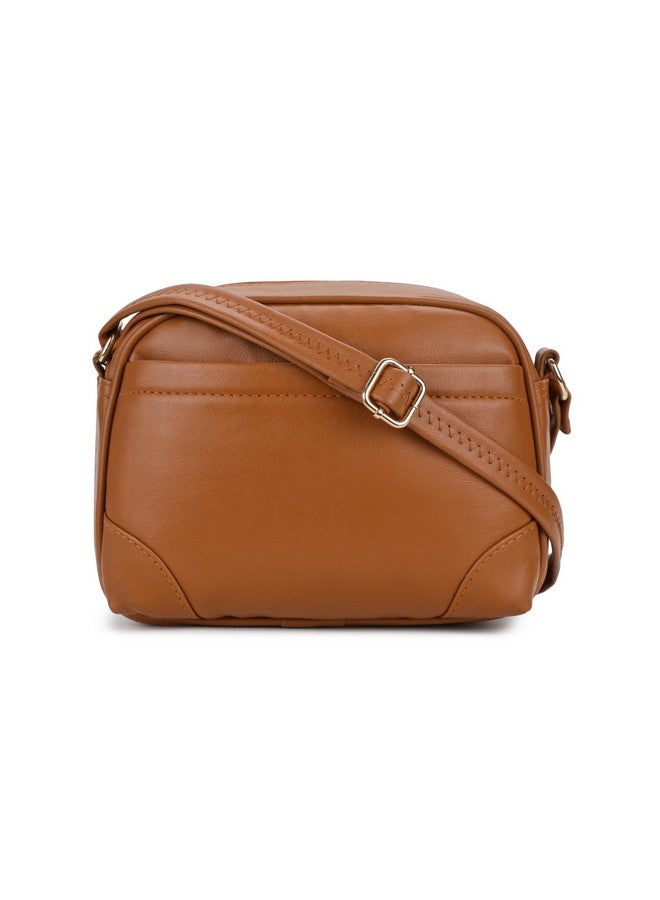 K London Tan Color Women's Cross Body Sling Bag with Pouch faux Leather Sling Bag for Women - Girls Travel Crossbody Bags with Adjustable Strap - Ladies Shoulder Purse Stylish Handbag - Image 1