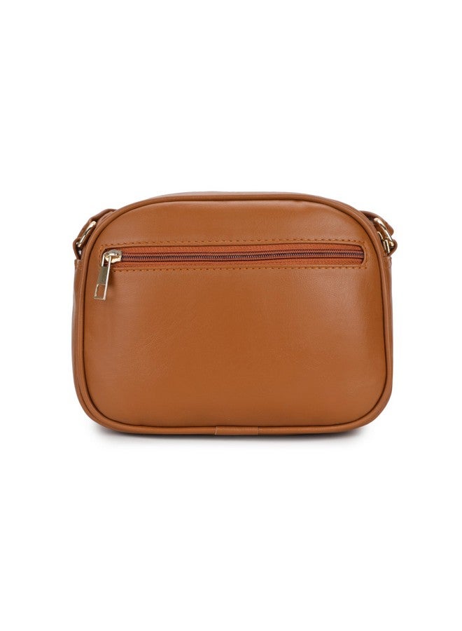 K London Tan Color Women's Cross Body Sling Bag with Pouch faux Leather Sling Bag for Women - Girls Travel Crossbody Bags with Adjustable Strap - Ladies Shoulder Purse Stylish Handbag - Image 5