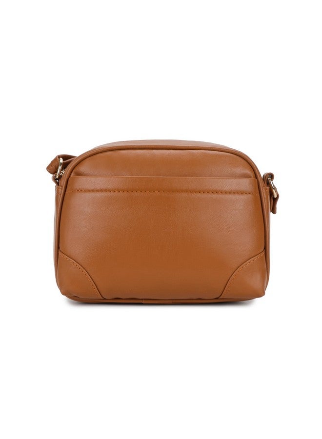 K London Tan Color Women's Cross Body Sling Bag with Pouch faux Leather Sling Bag for Women - Girls Travel Crossbody Bags with Adjustable Strap - Ladies Shoulder Purse Stylish Handbag - Image 2