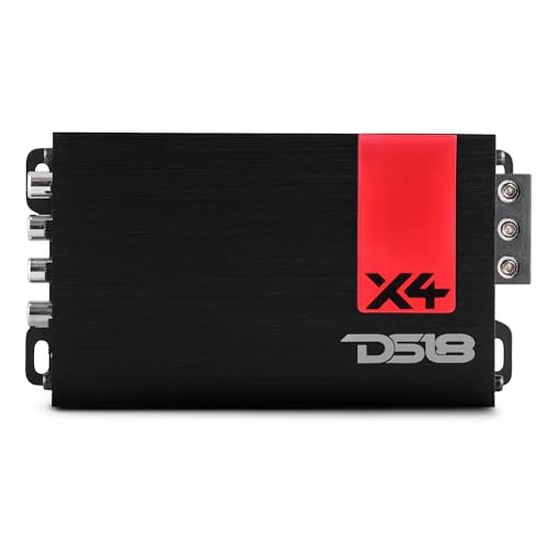 DS18 X4 Amplifier 4-Channel Ultra Compact Class D 4 x 70 Watts RMS @ 4-ohm, Stereo Full Range, Car Audio Amplifier, Great Compact Amp for Motorcycle, Powersports - Image 1