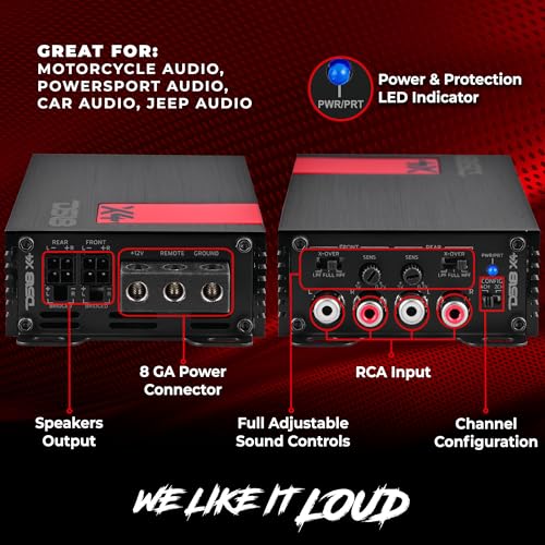 DS18 X4 Amplifier 4-Channel Ultra Compact Class D 4 x 70 Watts RMS @ 4-ohm, Stereo Full Range, Car Audio Amplifier, Great Compact Amp for Motorcycle, Powersports - Image 4