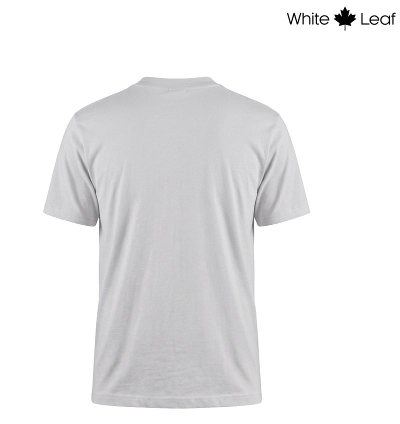 WHITE LEAF Men's V-Neck T-Shirt 1 Piece – 100% Combed Cotton Breathable Comfortable Casual Wear, Grey Melange - Image 2
