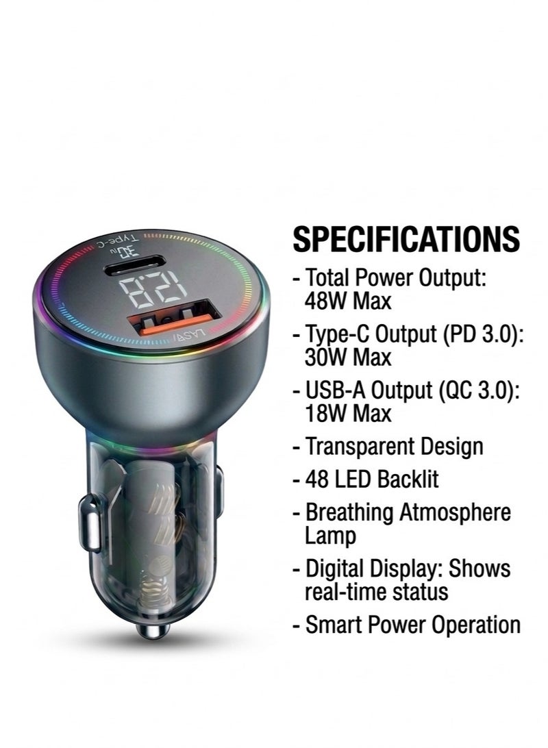 Ashyai A-CC48 48W Dual USB CAR CHARGER | Over Voltage Protection | Fast Charging | Premium Design | High-Quality. - Image 1
