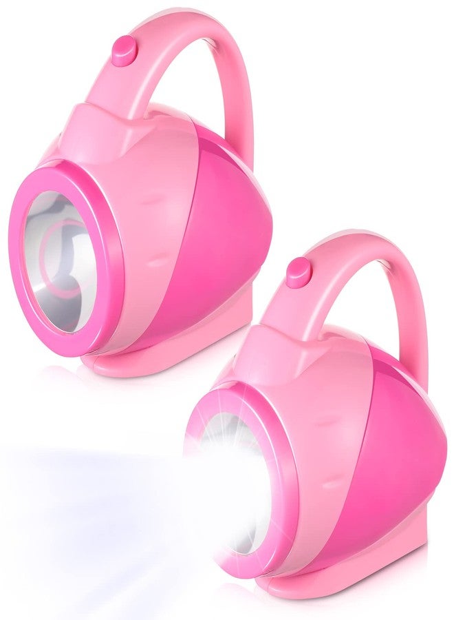 Nosiny 2 Pieces Kids Flashlights for Toddlers Pink Girls Plastic Flashlights with Easy Grip Handle Toddlers Camping Essentials for Kids Boys Girls Gifts - Image 1