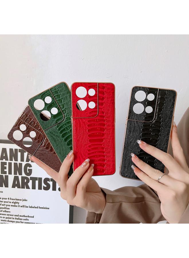 اس-توب جراب لهاتف OPPO Reno8 Pro مصنوع من الجلد الطبيعي مع طبقة نانوية من سلسلة Weilai - Image 4