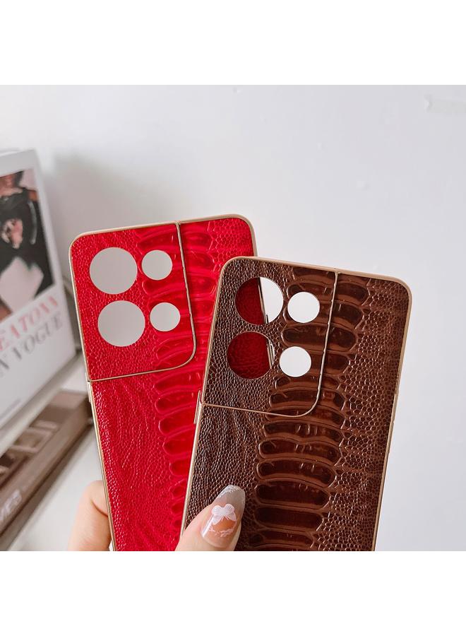 اس-توب جراب لهاتف OPPO Reno8 Pro مصنوع من الجلد الطبيعي مع طبقة نانوية من سلسلة Weilai - Image 3