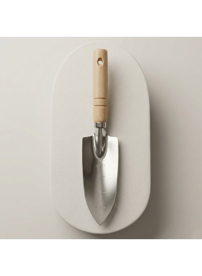 Biella Soil Scoop Garden Wooden Hand Shovel Tool Non-Slip Ergonomic Handle For Planting, Transplanting, Weeding, Moving And Smoothing Soil Etc - Image 1
