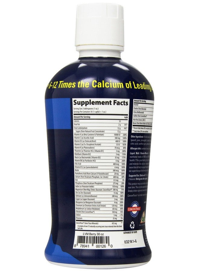 Trace Minerals ; Liquid Multi Vitamin Mineral ; B Vitamins Antioxidants 72+ Ionic Trace Minerals ; Daily Energy Hair Skin Nails For Men And Women ; Natural Berry ; 30 Servings 30 Fl Oz - Image 4
