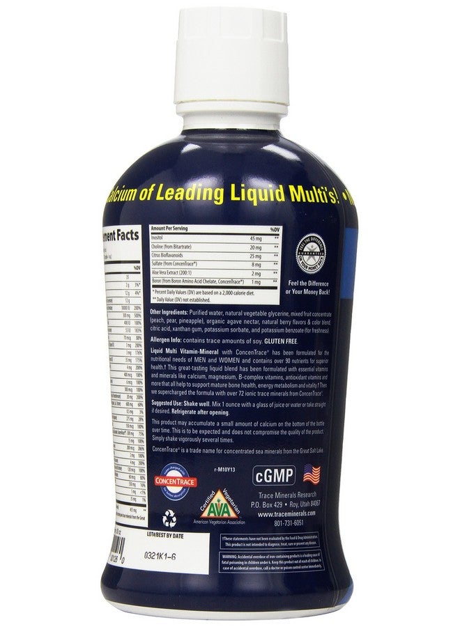 Trace Minerals ; Liquid Multi Vitamin Mineral ; B Vitamins Antioxidants 72+ Ionic Trace Minerals ; Daily Energy Hair Skin Nails For Men And Women ; Natural Berry ; 30 Servings 30 Fl Oz - Image 3
